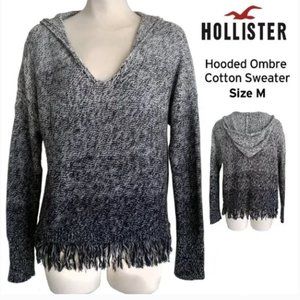 HOLLISTER 100% Cotton Woven Ombre Hooded Hoodie BAJA Sweater Size M